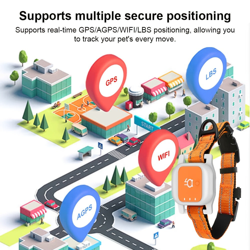 New 1000mAh Large Battery with Low-battery Alerts. Ultra-long Standby Time Of 30 Days In Power-saving Mode. Supports 4G Networks. Features A Detachable Pet Collar.