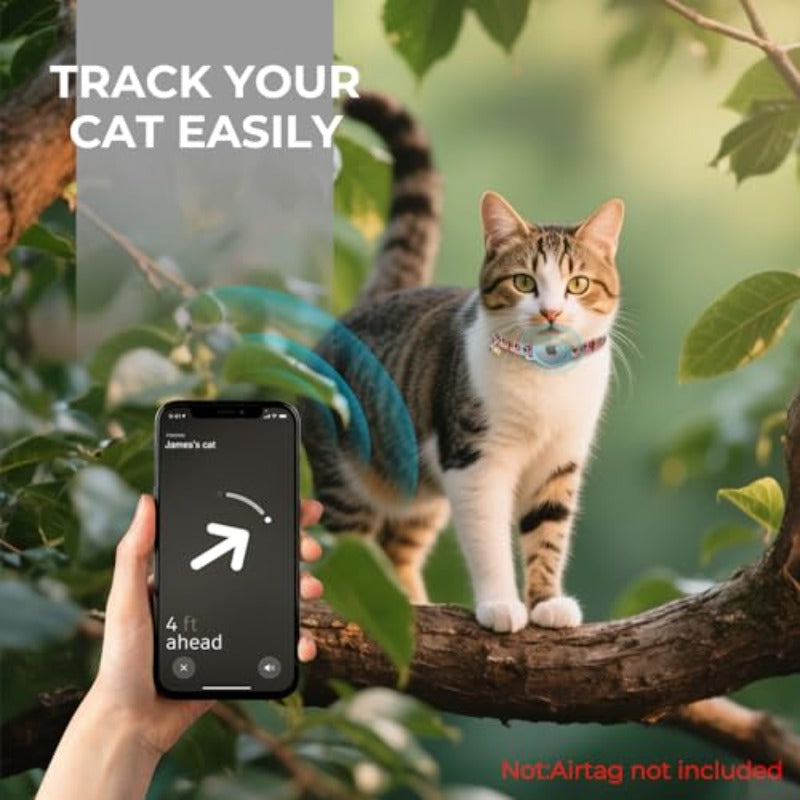 Airtag Cat Collar Breakaway Cat Tracker Collar Airtag Holder Compatible with Apple Air Tag Lightweight And Scratch Resistant Adjustable Comfortable GPS Pet Collar for Cats Kittens Pink