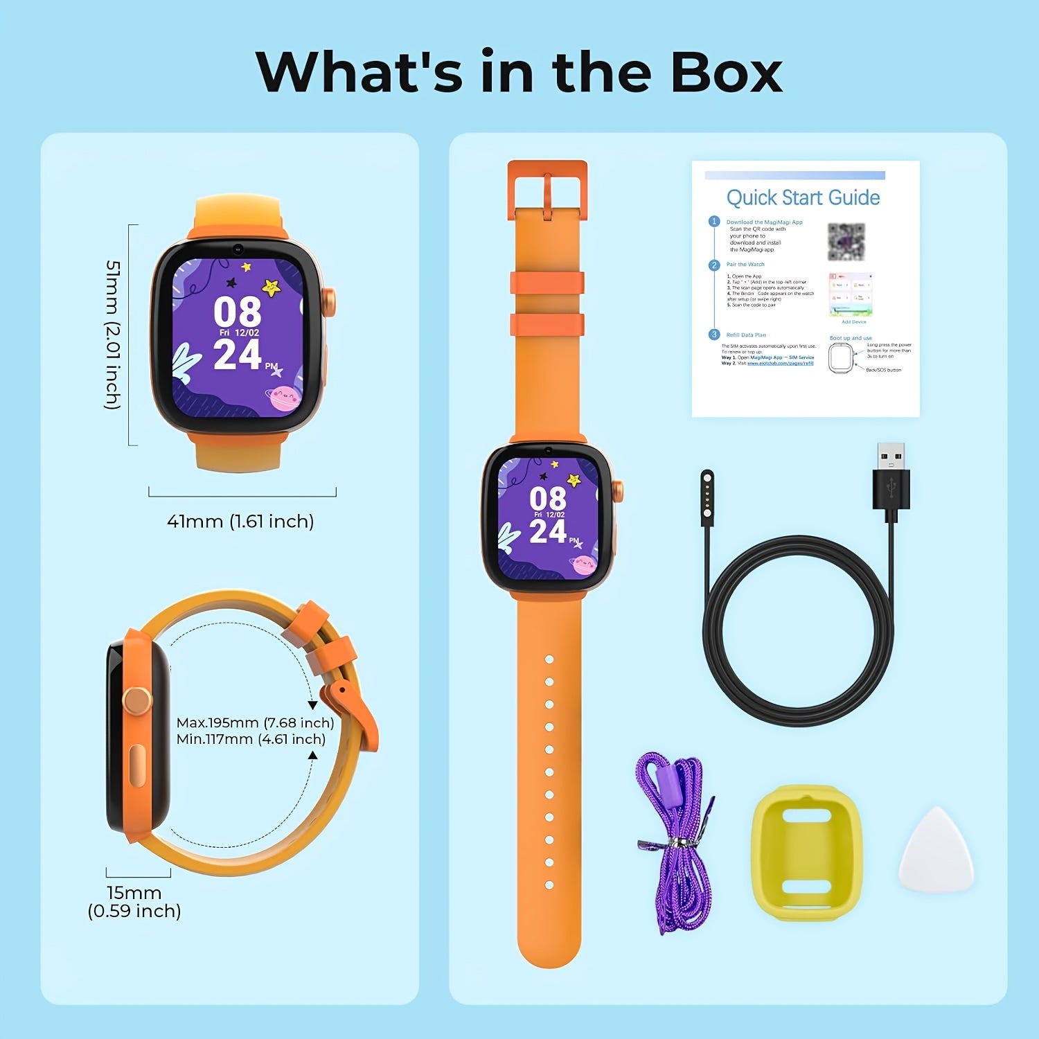 Kids Smart Watch with Pre-installed SIM, 4G GPS Smartwatch for Kids, Video Call, SOS, School Mode, Parental Controls, Designed for Daily Use, US Version