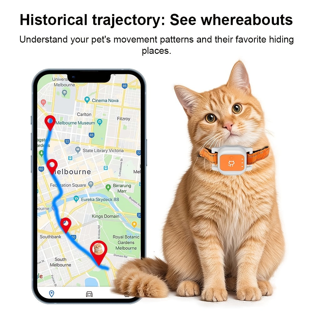 New 1000mAh Large Battery with Low-battery Alerts. Ultra-long Standby Time Of 30 Days In Power-saving Mode. Supports 4G Networks. Features A Detachable Pet Collar.